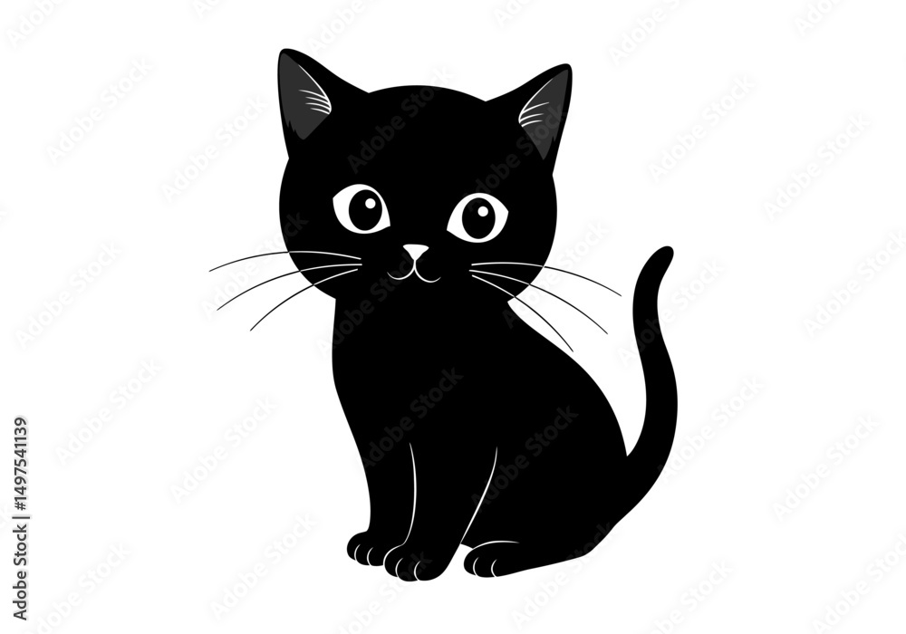 Obraz premium Stylized Black Animal Silhouettes with Expressive Features on White Background – Vector Art Set