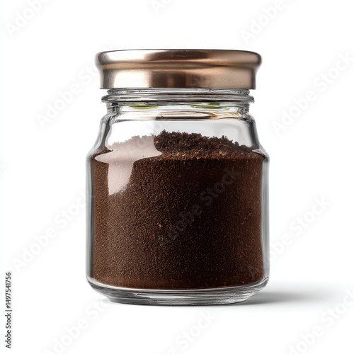Instant Coffee in Glass Jar High-Resolution Photo