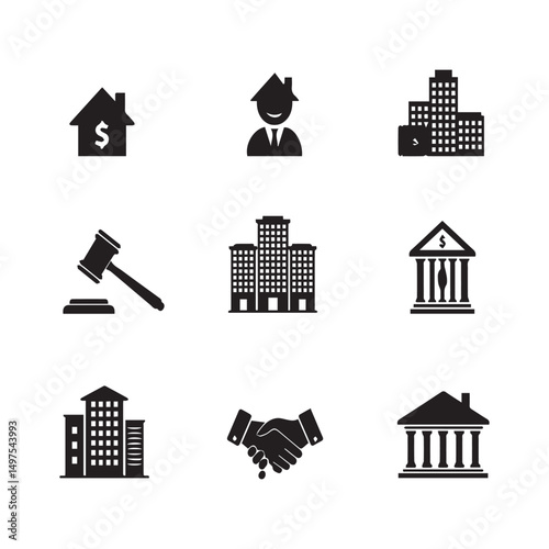 Real Estate & Finance Icon Set  High-Quality EPS Vector Graphics for Business