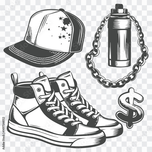 Youth Apparel Design PNG | Fashion Culture, Industry Trend | Streetwear Style Illustration