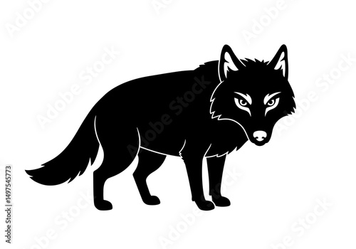 Stylized Black Animal Silhouettes with Expressive Features on White Background – Vector Art Set
