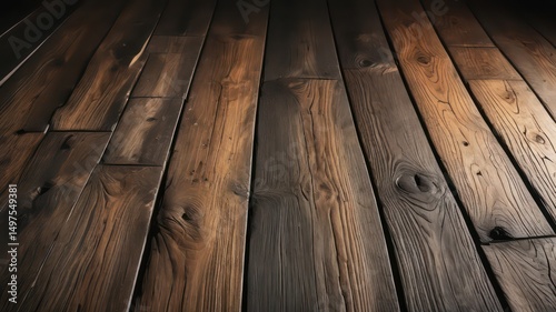Dark Brown Reclaimed Wood Floor Texture Rustic Plank Background