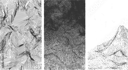 set of grunge noise seamless texture. random gritty background. Texture overlay, realistic Dirty Cracked Plaster Texture