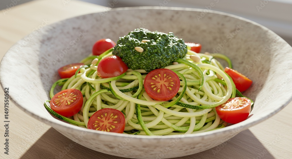 custom made wallpaper toronto digitalZucchini Noodle With Tomato And Pesto