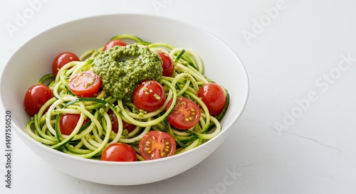 Wallpaper Mural Zucchini Noodle with Pesto and Tomato Torontodigital.ca