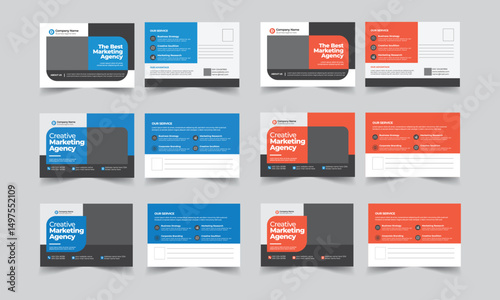 Set of Creative corporate business Modern postcard EDDM design template