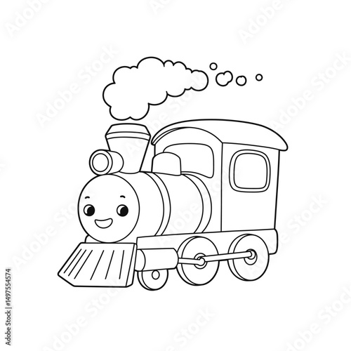 Kawaii Toddler Coloring Page Minimalist Black and White Line Arts