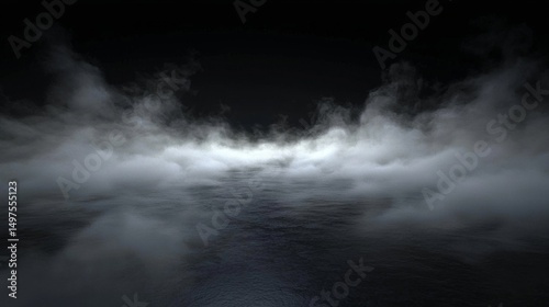 Haunting mist and steam create a spooky atmosphere.