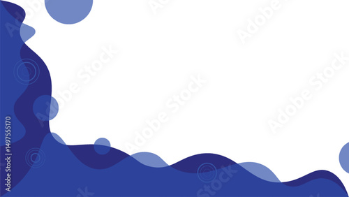 blue abstract liquid wave banner and cyrcle