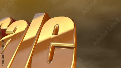 Big sale, 3d gold text animation.
