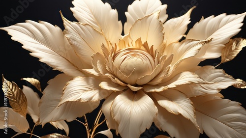Elegant Cream and Gold Artificial Flower Arrangement