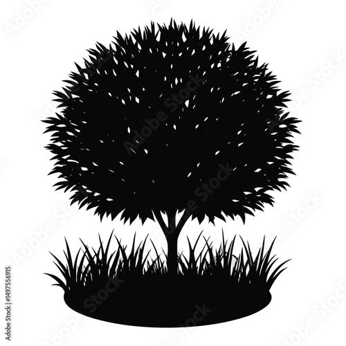 natural scene with meadow bushes in 3d style