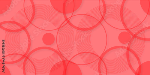Abstract red circle background vector illustration.red monochromatic art deco vector seamless pattern. Geometric elements pattern.geometric background ideal for presentations, digital designs ETC.