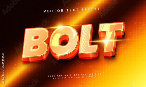 3d Bolt editable vector text effect. Suitable for modern and technology theme.