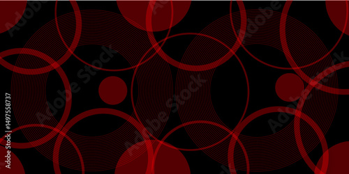Abstract red circle background vector illustration.red monochromatic art deco vector seamless pattern. Geometric elements pattern.geometric background ideal for presentations, digital designs ETC.