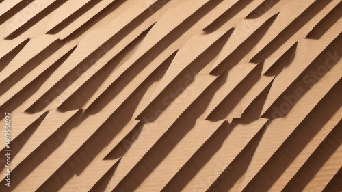 Abstract Brown Cardboard Texture with Diagonal Lines and Shadows
