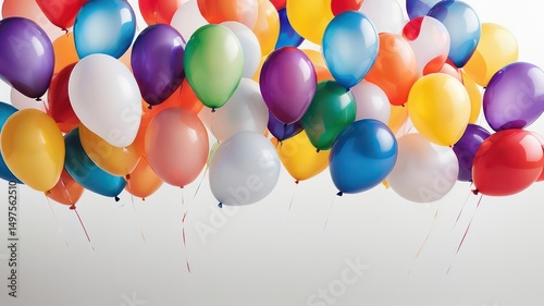 A Celebration of Colorful Balloons Floating in the Air
