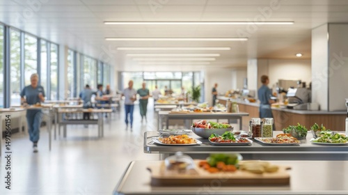 Vibrant Hospital Cafeteria with Healthy Cuisine 
