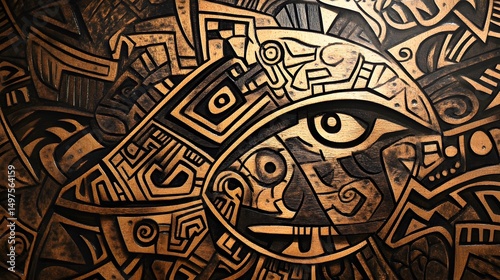 87. Puzzle art featuring intricate tribal designs