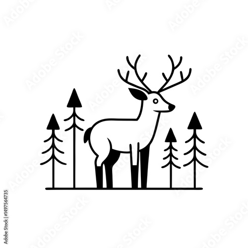 christmas deer vector illustration