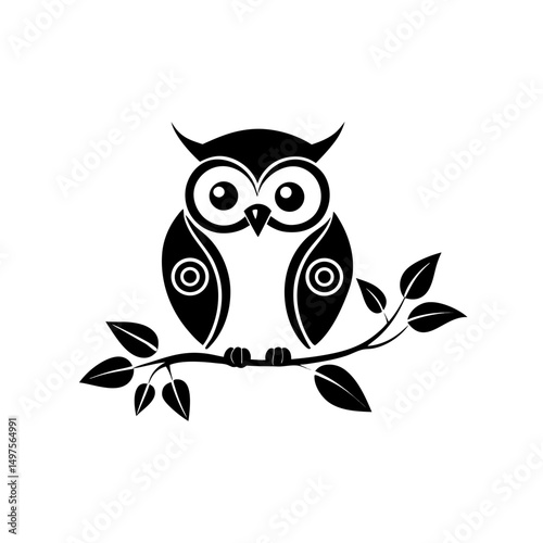 owl on white background