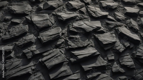 Dark Grey Stone Texture Rough, Jagged, and Textured Surface
