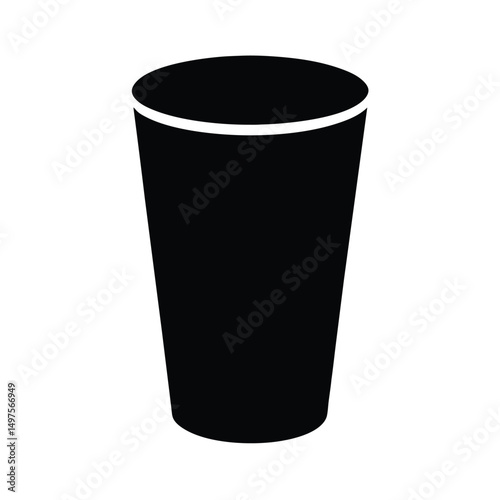 Black Disposable Paper Cup Icon