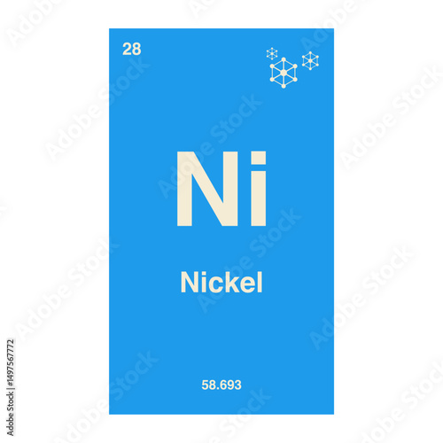 nickel periodic vector isolated on transparent background