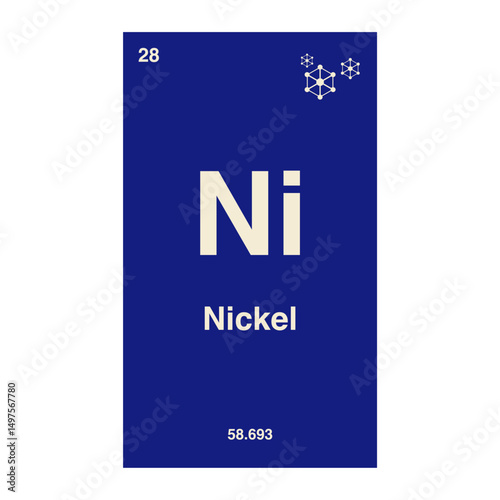 nickel periodic vector isolated on transparent background