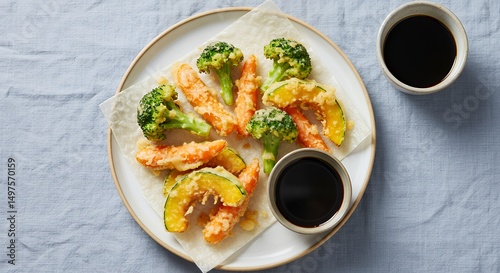 Wallpaper Mural Vegetable Tempura with Soy Sauce Torontodigital.ca