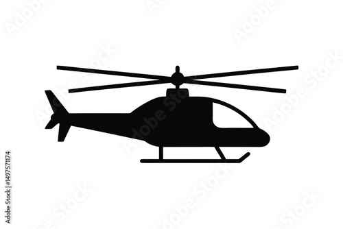 Black Silhouette Helicopter Icon