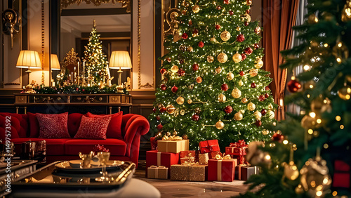 christmas tree in the restaurant