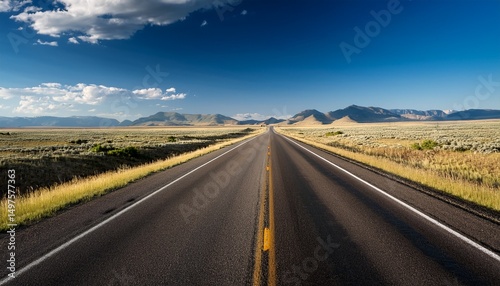 empty open highway in wyoming