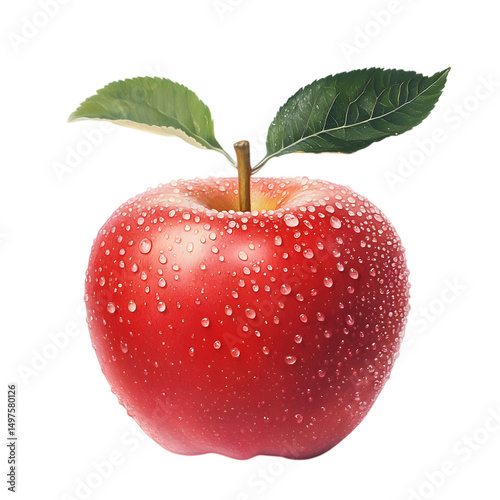Juicy, ripe red apple isolated on black background