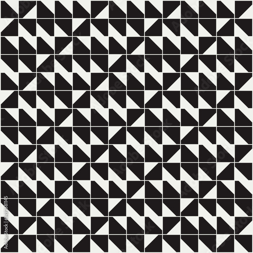Seamless black and white mid century modern geometric pattern for backgrounds, fabric design, home decor.