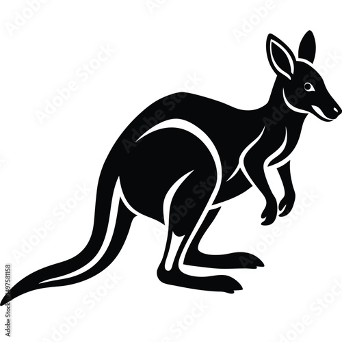 Majestic Kangaroo Silhouette Australian Wildlife Vector Art