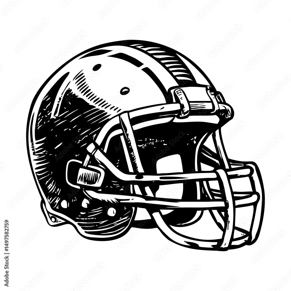Fototapeta premium A vintage style illustration of football helmet