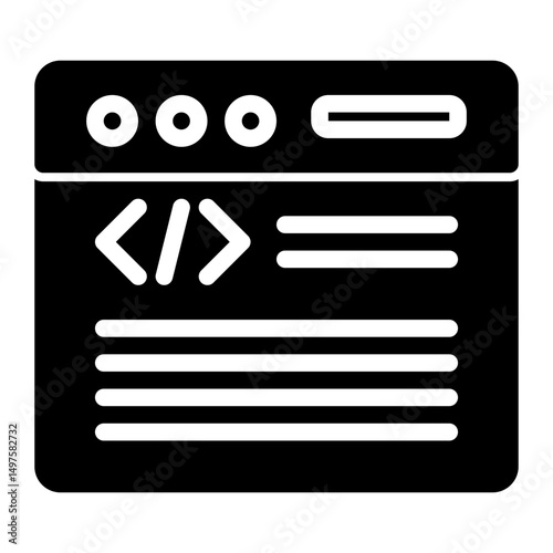 Web Programming Icon # Learning Pack # Glyph Style