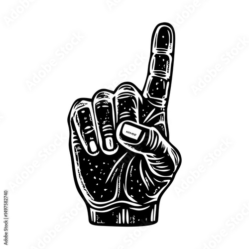 A sketchy style illustration of foam finger