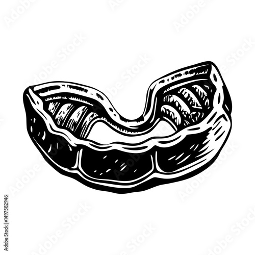 A sketchy style illustration of mouth guard