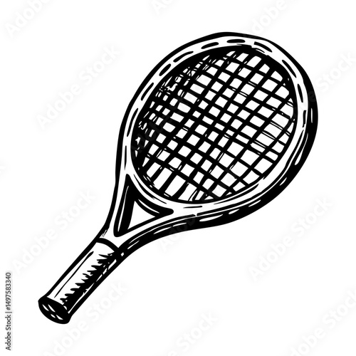 A sketchy style illustration of tennis racket