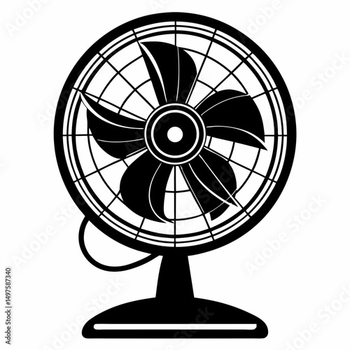 fan isolated on black