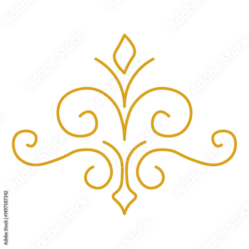 Elegant Islamic Ornament Divider – Golden Outline Vector