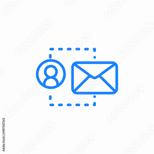 mail recipient icon sign vector