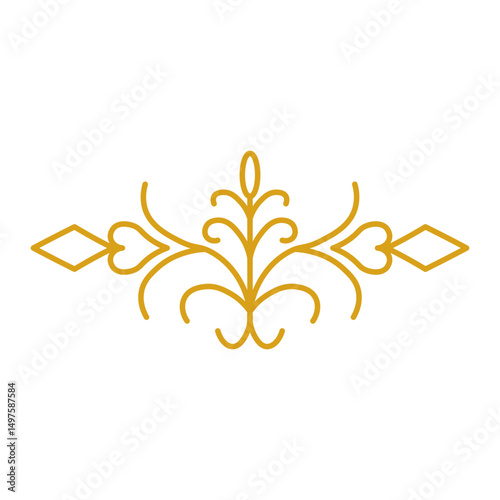 Elegant Islamic Ornament Divider – Golden Outline Vector