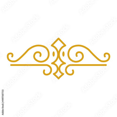 Elegant Islamic Ornament Divider – Golden Outline Vector