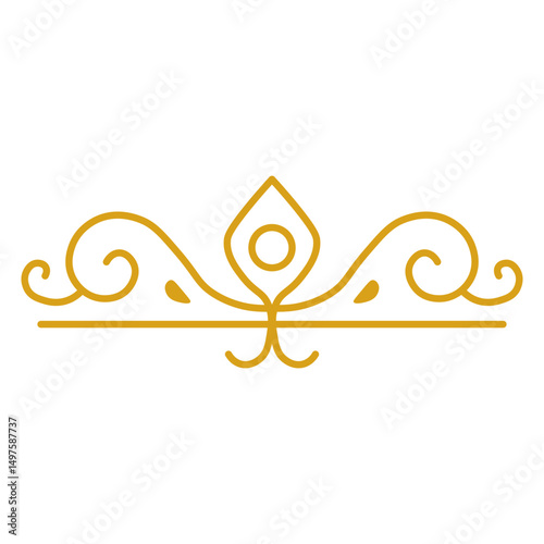 Elegant Islamic Ornament Divider – Golden Outline Vector