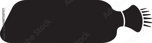 Black Silhouette Icon of a Hot Water Bottle