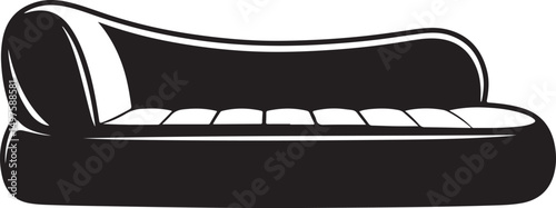Black and White Illustration of a Modern Inflatable Sofa