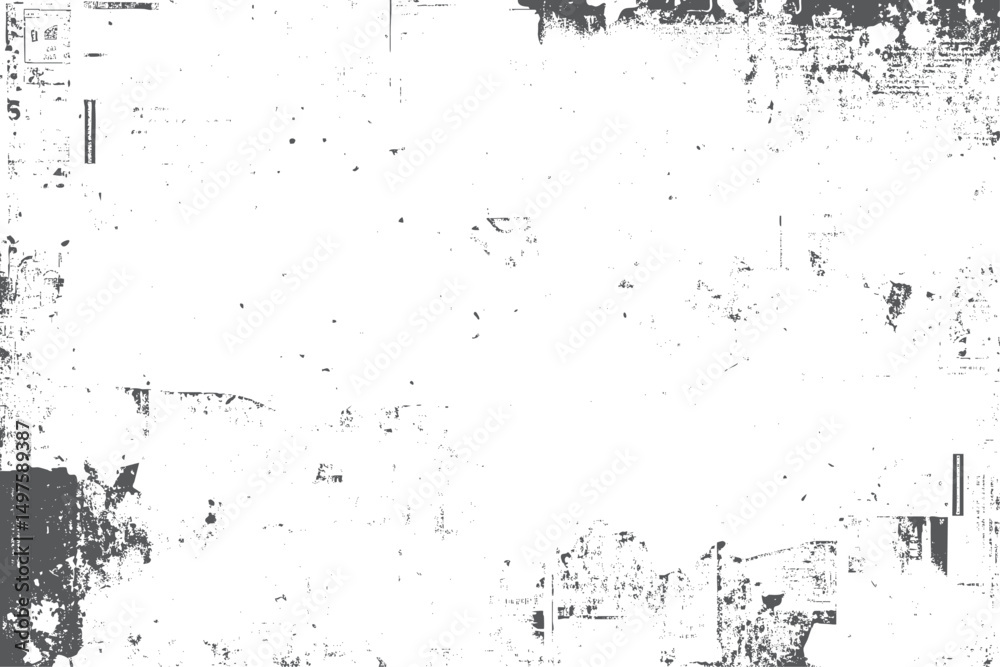 Fototapeta premium Black distressed texture with grain noise. Rough surface details overlay design. Sketchy lines and dust create analog texture look.